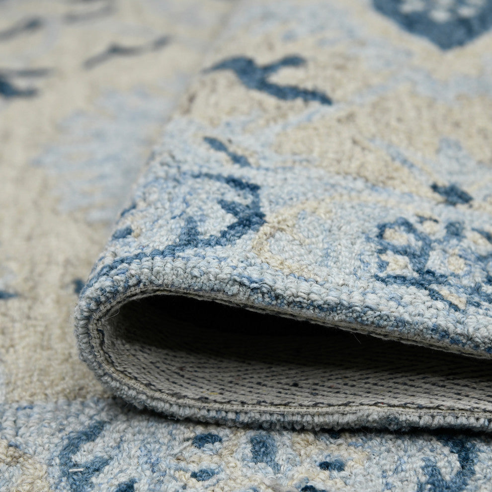 Romania Newburg Area Rug, Light Blue, 5' x 8', Floral