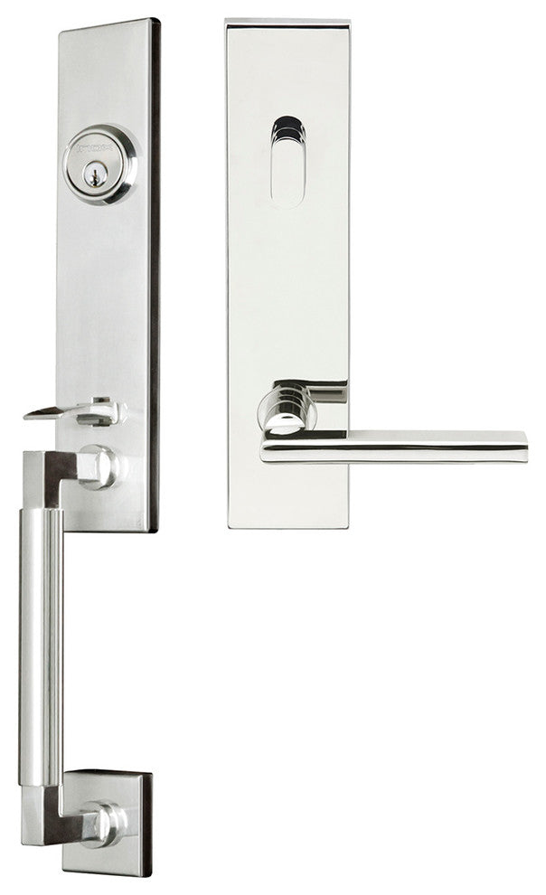 Sunrise Lever, Tubular Entry Handle set, LHR, Polished Stainless Steel