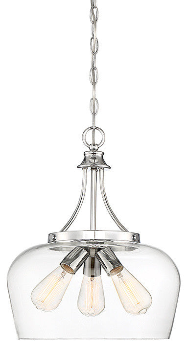 Octave 3-Light Pendant, Polished Chrome