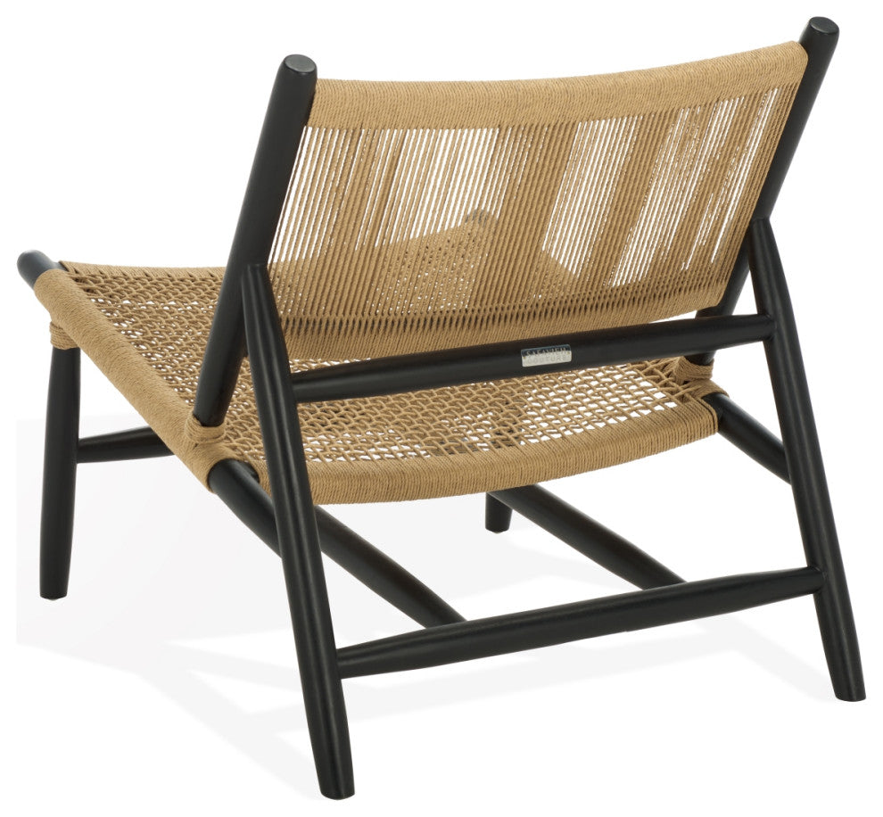 Safavieh Couture Chyanne Woven Accent Chair, Black/Natural