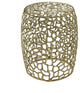 GDF Studio Aluminum Mesh Design Drum End Table, Gold
