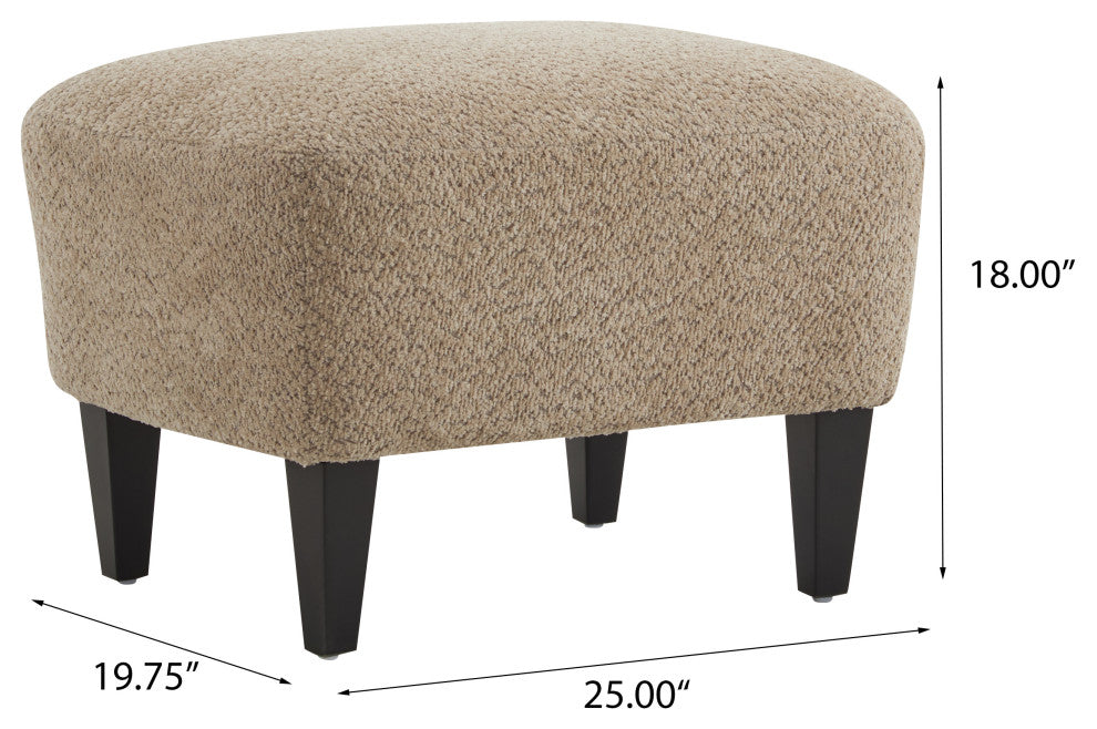 Gerald Boucle Upholstered Club Chair and Ottoman Set, Brown