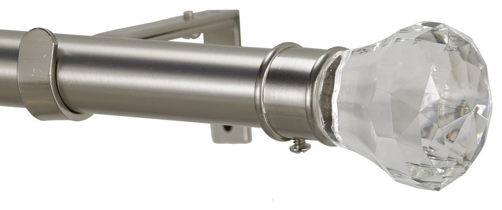 Digital Non-Telescoping Curtain Rod, Stainless, 96''