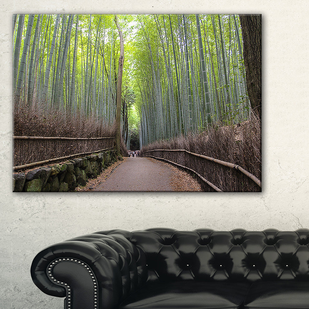 "Arashiyama Bamboo Path Japan" Forest Canvas Wall Art Print, 1 Panel, 60"x28"