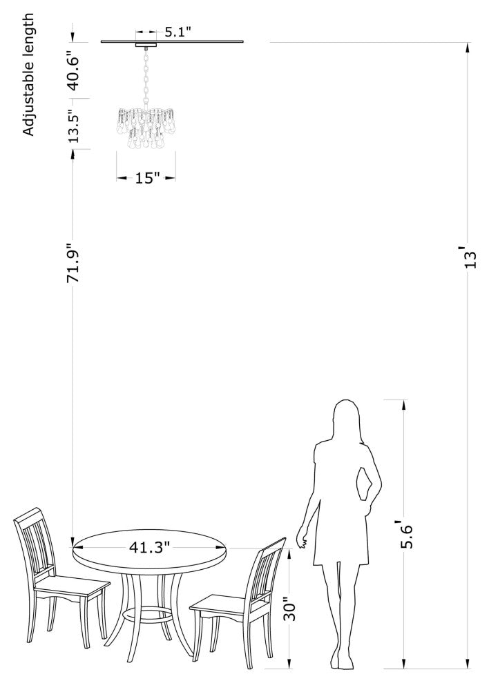 Angela Brushed Brass 4-light Glam Crystal Teardrop Tiered Chandelier