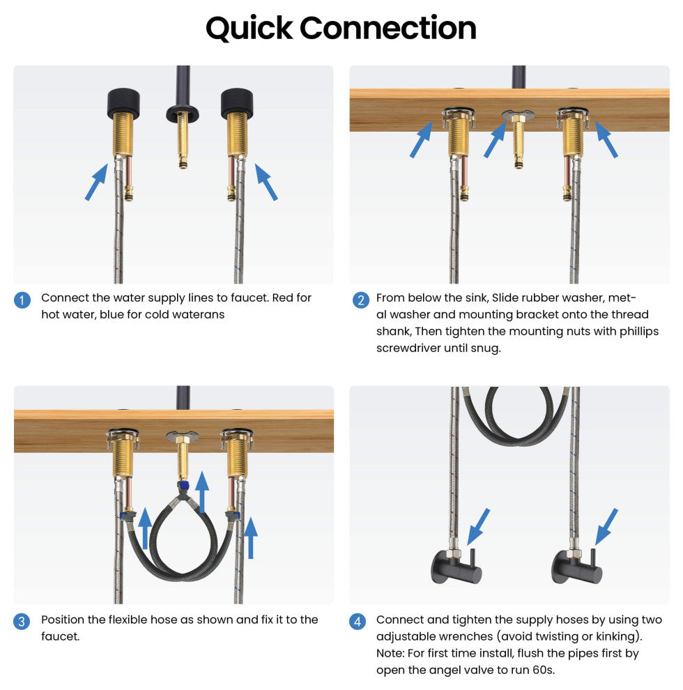 Circular X 8" Bathroom Sink Widespread Faucet with Drain Assembly, Brushed Nickel