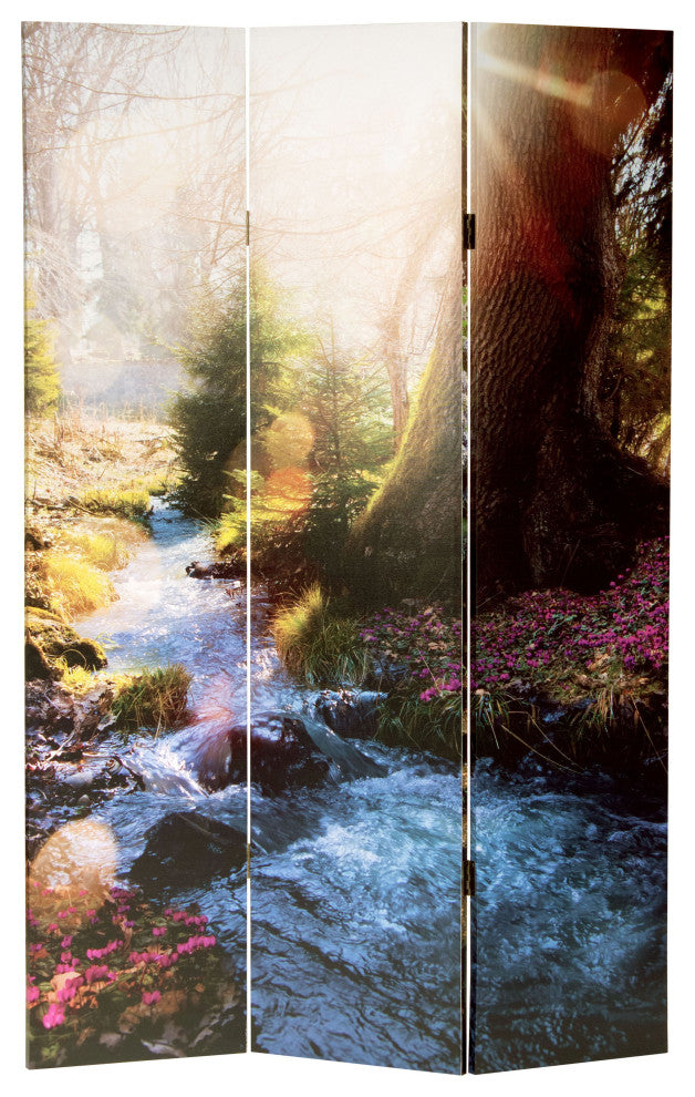 6' Tall Double Sided Stairway to Heaven Canvas Room Divider