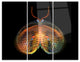 "Yellow Red Fractal Butterfly in Dark" Metal Wall Art, 3 Panels, 36"x28"