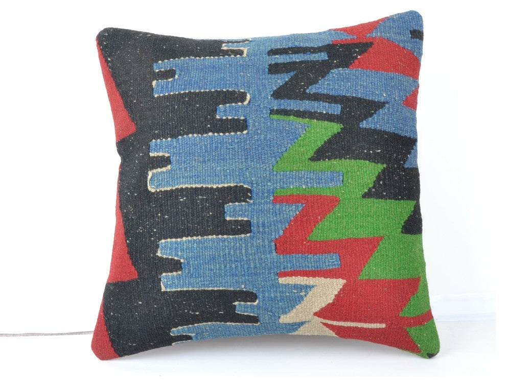 Bold Geometric Kilim Pillow Cover