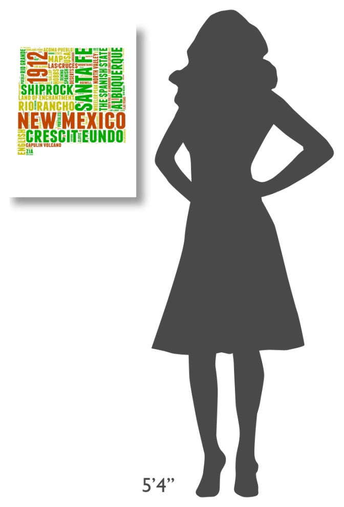 "New Mexico Word Cloud Map" Fine Art Print