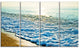 "Bright Blue Tranquil Seashore" Beach Canvas Wall Art, 4 Panels, 48"x28"