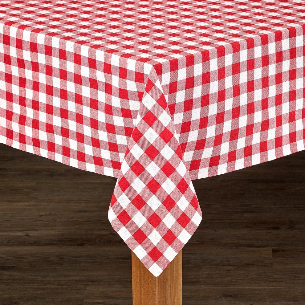 Buffalo Red Checkered 100% Cotton Table Cloth, 60"x104"