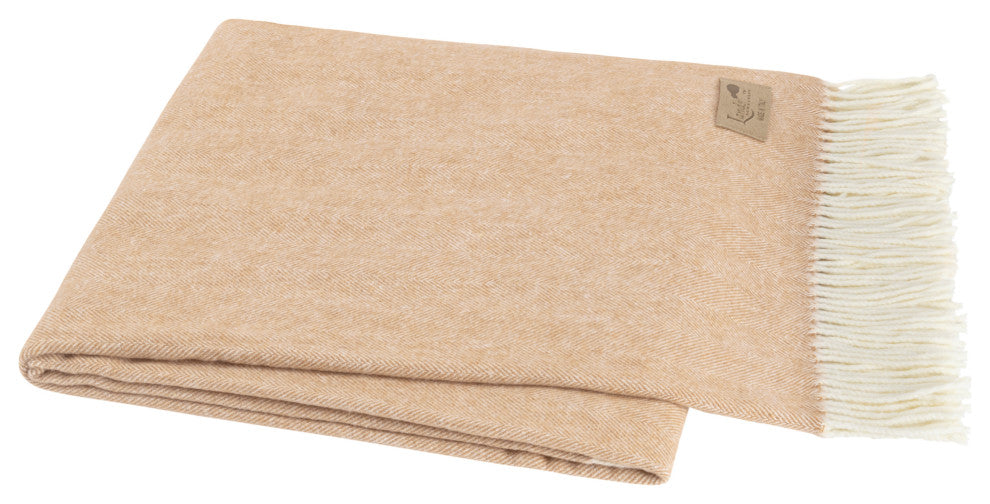 Italian Herringbone Throw, Caramel