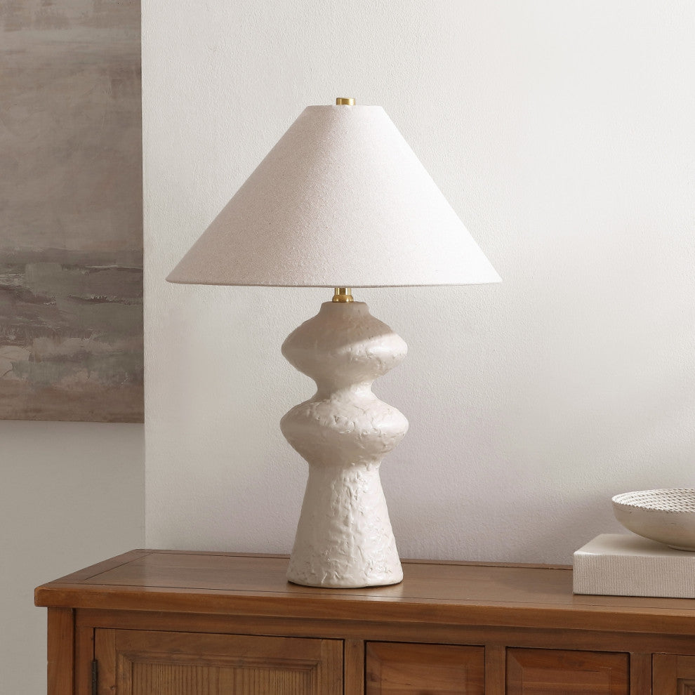 Safavieh Keira 24.5" Table Lamp, White/Oatmeal