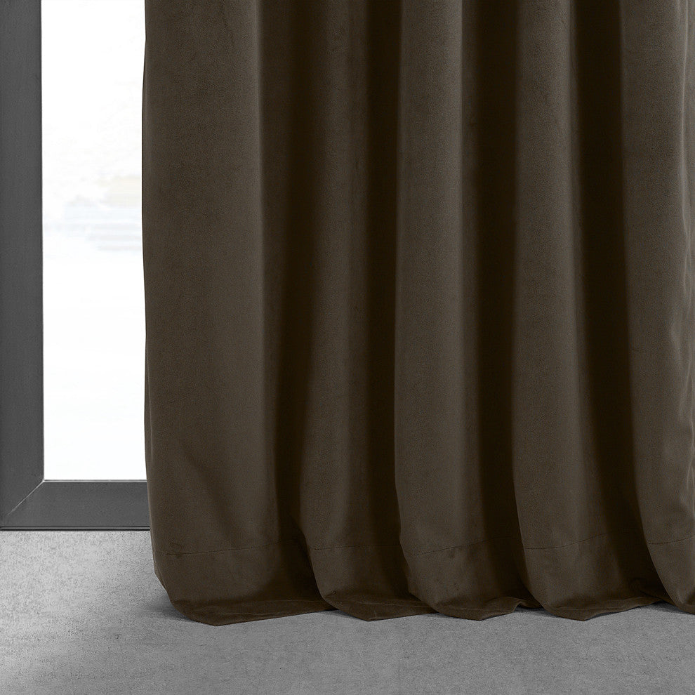 Signature Java Blackout Velvet Curtain Single Panel, 50"x84"