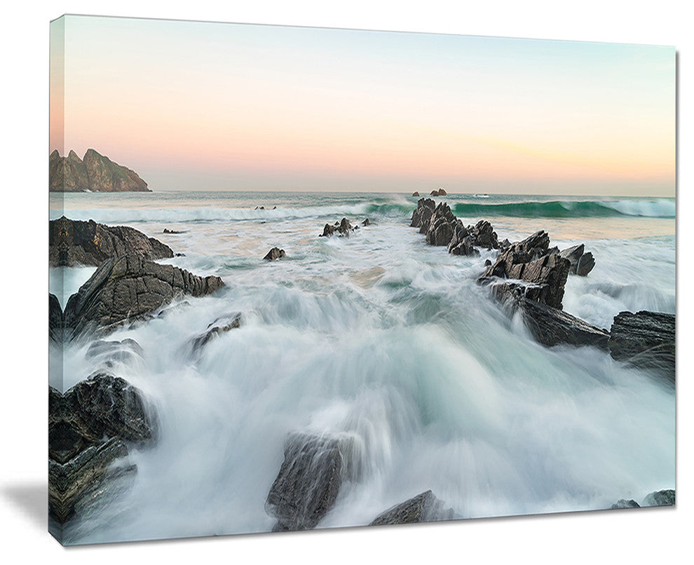 "Bay of Biscay Sunrise Waves" Extra Large Wall Art Landscape, 40"x30"