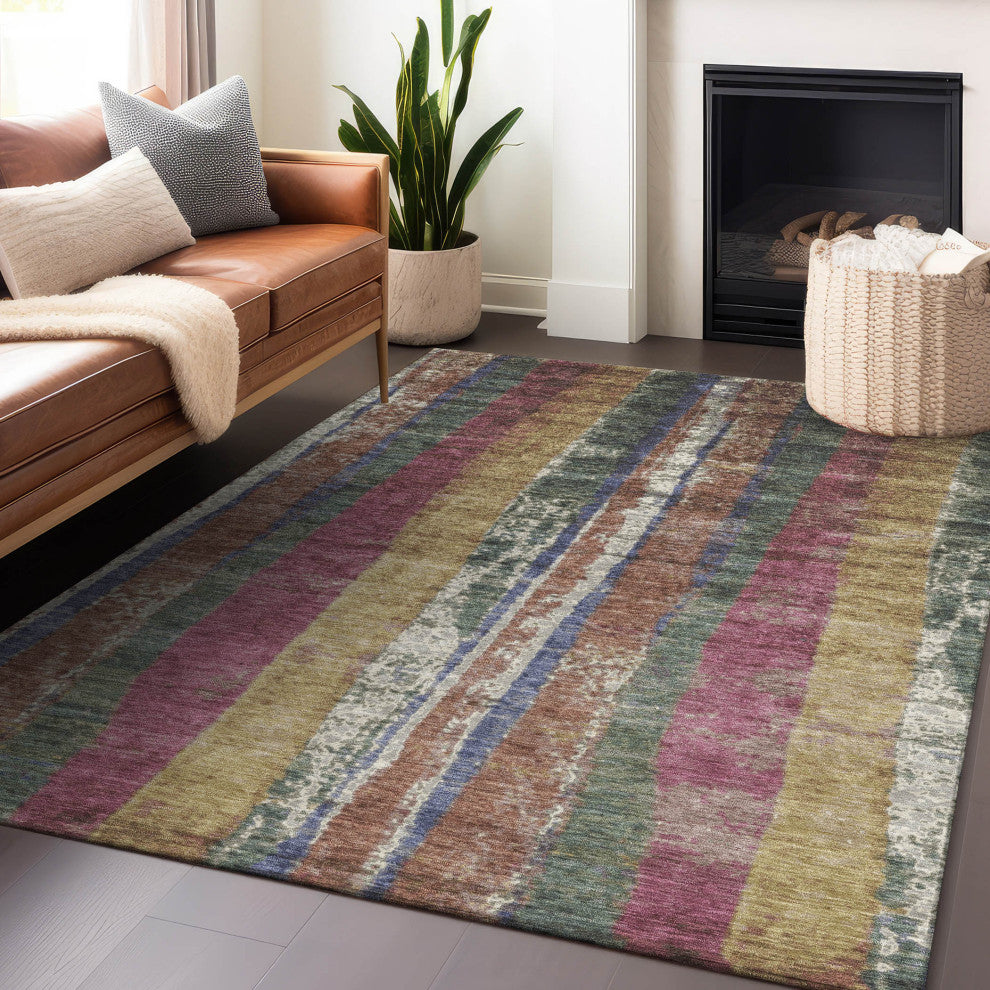 Machine Washable Indoor/Outdoor Chantille ACN1910 Blush 3' x 5' Rug
