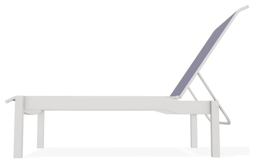 Leeward Sling Stackable Outdoor Chaise Lounge, Breeze/Snow