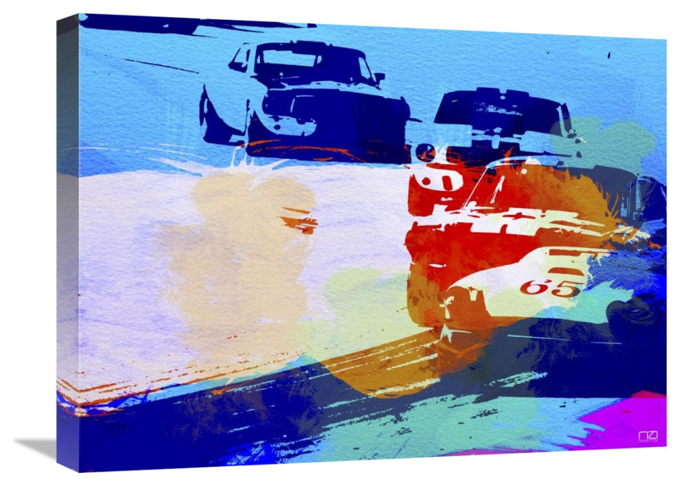 "Mustang On The Race Track Watercolor" Fine Art Print