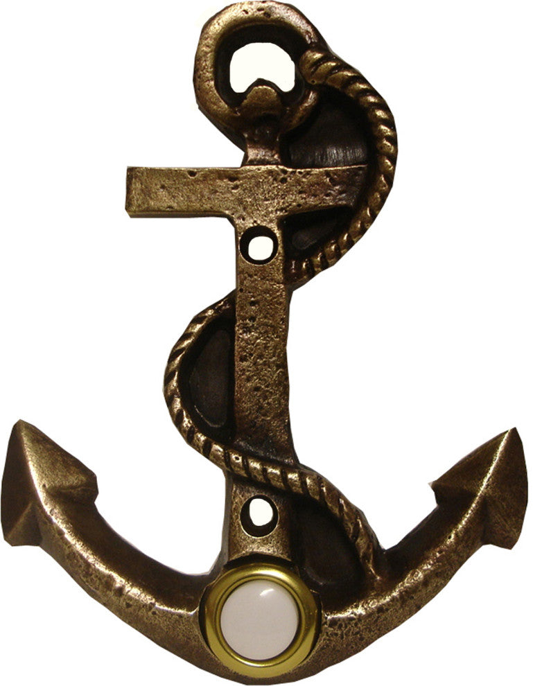 Anchor Door Bell, Antique Brass
