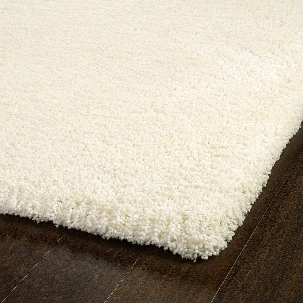 Kaleen Handmade Cotton Bloom Polyester Rug, White, 5'x7'6"