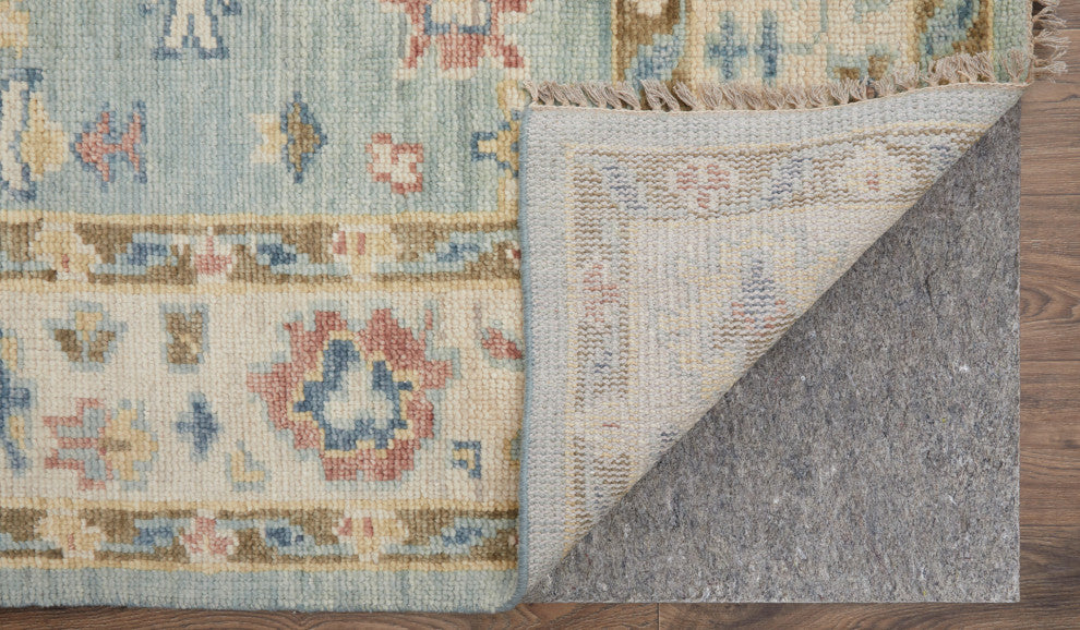 Foxboro R69CJ Transitional/Bohemian & Craftsman Accent Rug, Blue/Ivory, 4'x6'