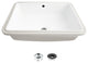 STYLISH 20" Rectangular Undermount Ceramic Bathroom Sink, 2 Overflow Finishes