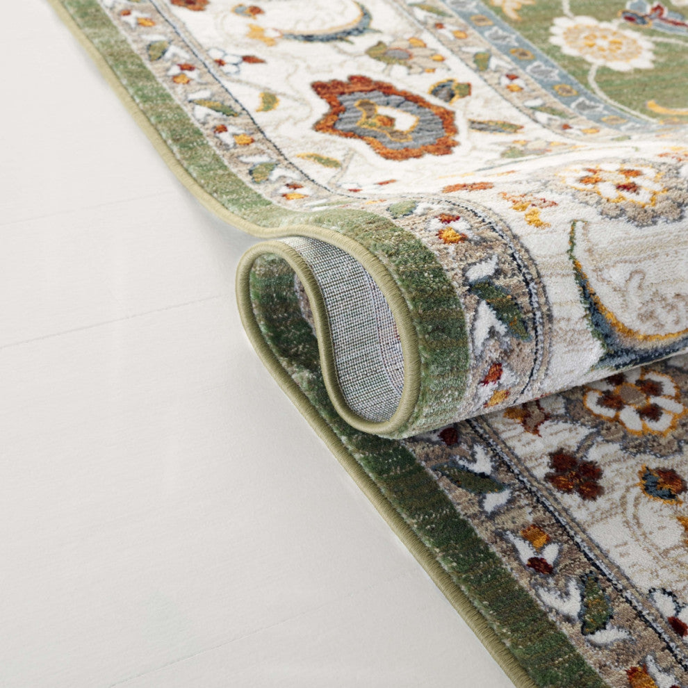 Lauren Ralph Lauren Collection Alford LRL1107 Rug, Green/Ivory, 9'x13'