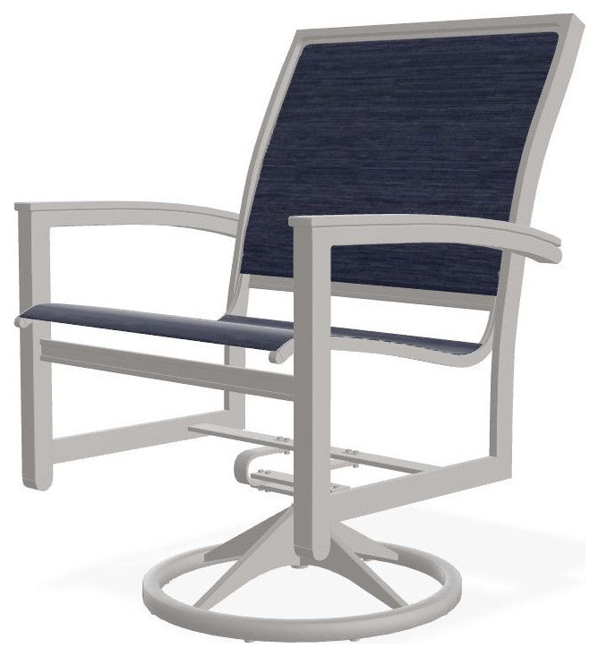 Bazza Sling Outdoor Swivel Rocker, Collect Indigo/Warm Gray