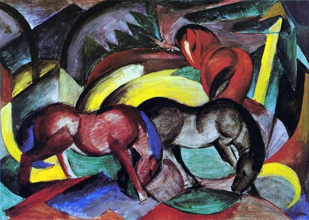 Franz Marc Three Horses - 18" x 27" Premium Canvas Print