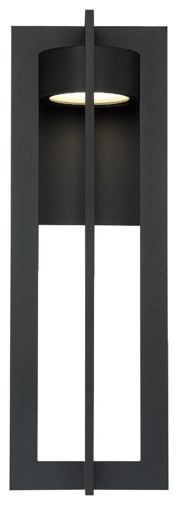 Chamber LED Outdoor Wall Sconce 3000K, Black, 25"