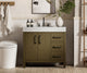 Home Living 36" Single Bathroom Vanity, Chestnut Brown