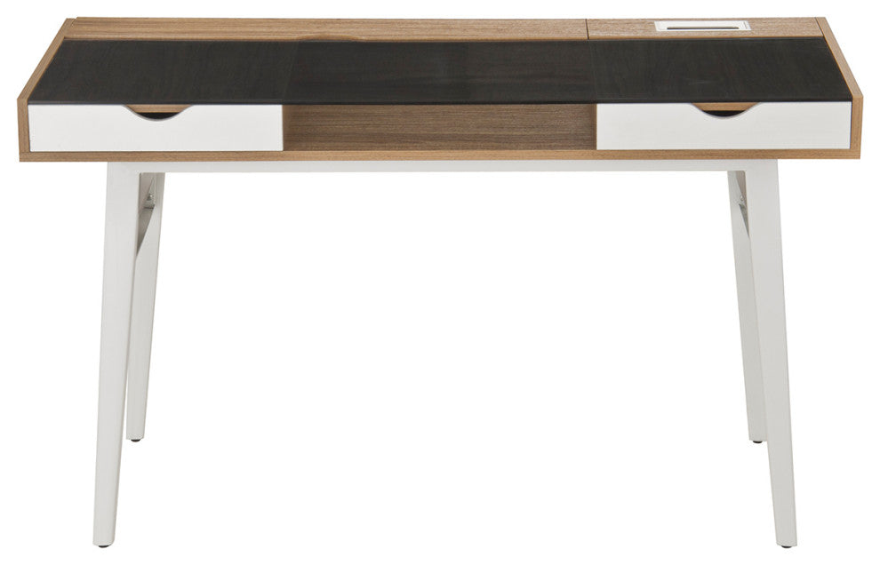 Techni Mobili Compact Computer Desk with Multiple Storage, Walnut