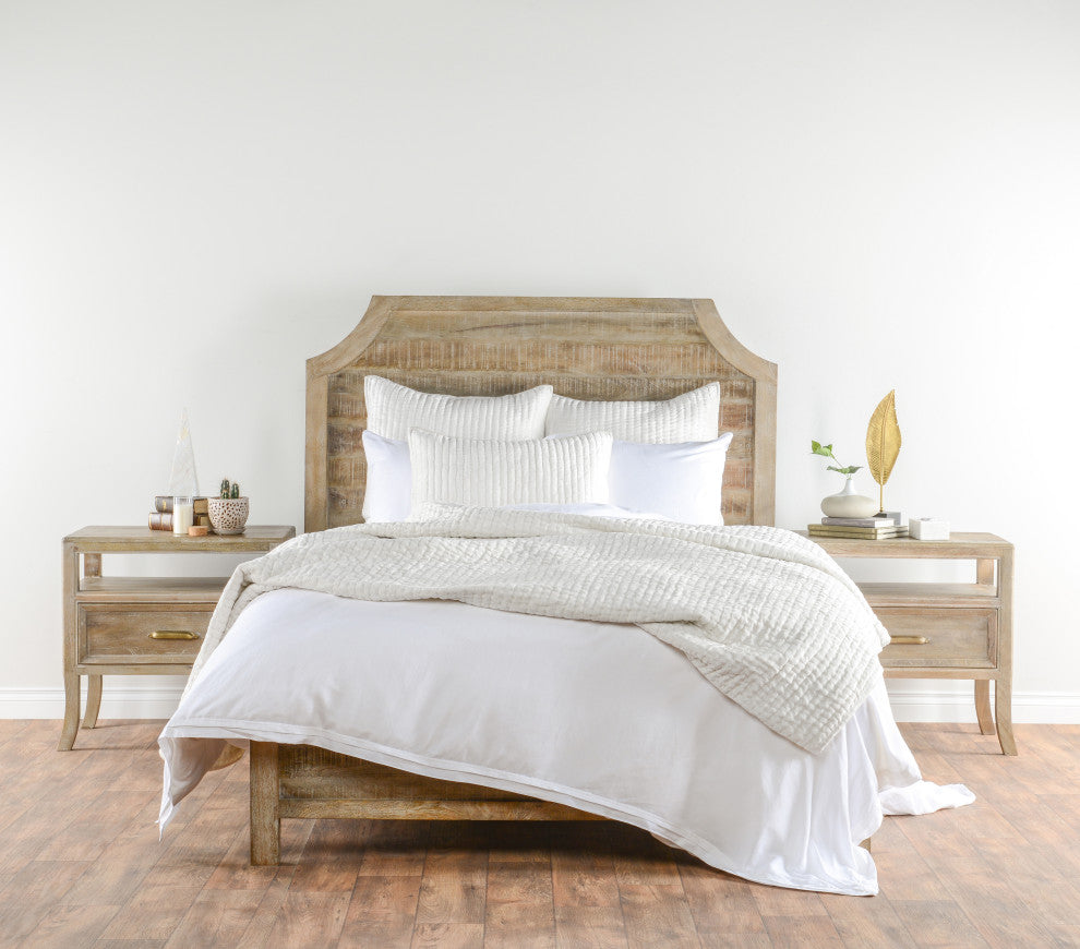 Dimitry 100% Rayon Velvet Ivory Standard Sham by Kosas Home