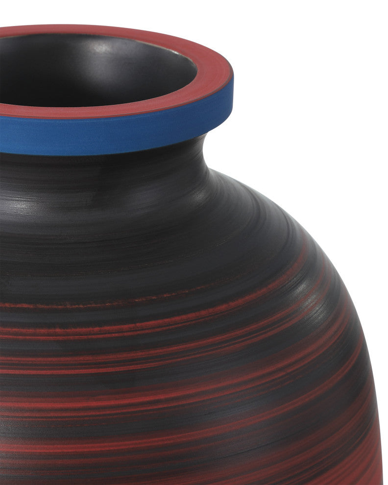 Happy 80's Black, Blue, Red & Orange Vase, 3-Piece Set