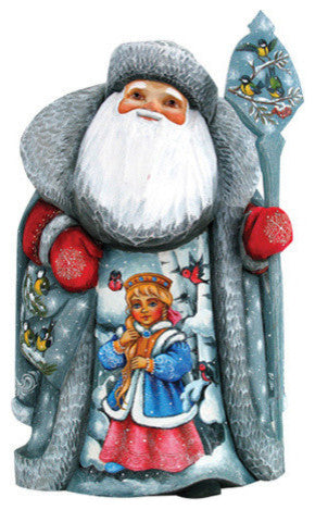 Artistic Wood Carved Santa Claus One With Nature Sculpture