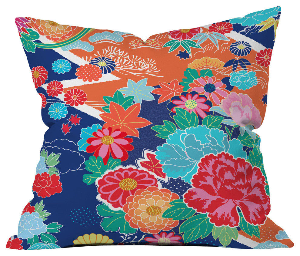 Juliana Curi Osaka Orange Outdoor Throw Pillow