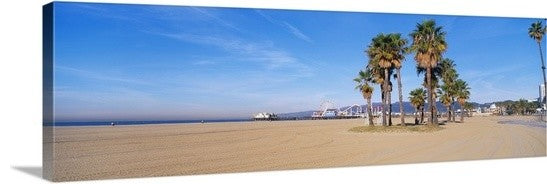 "Santa Monica Beach CA " Canvas Art, 60"x20"x1.25"