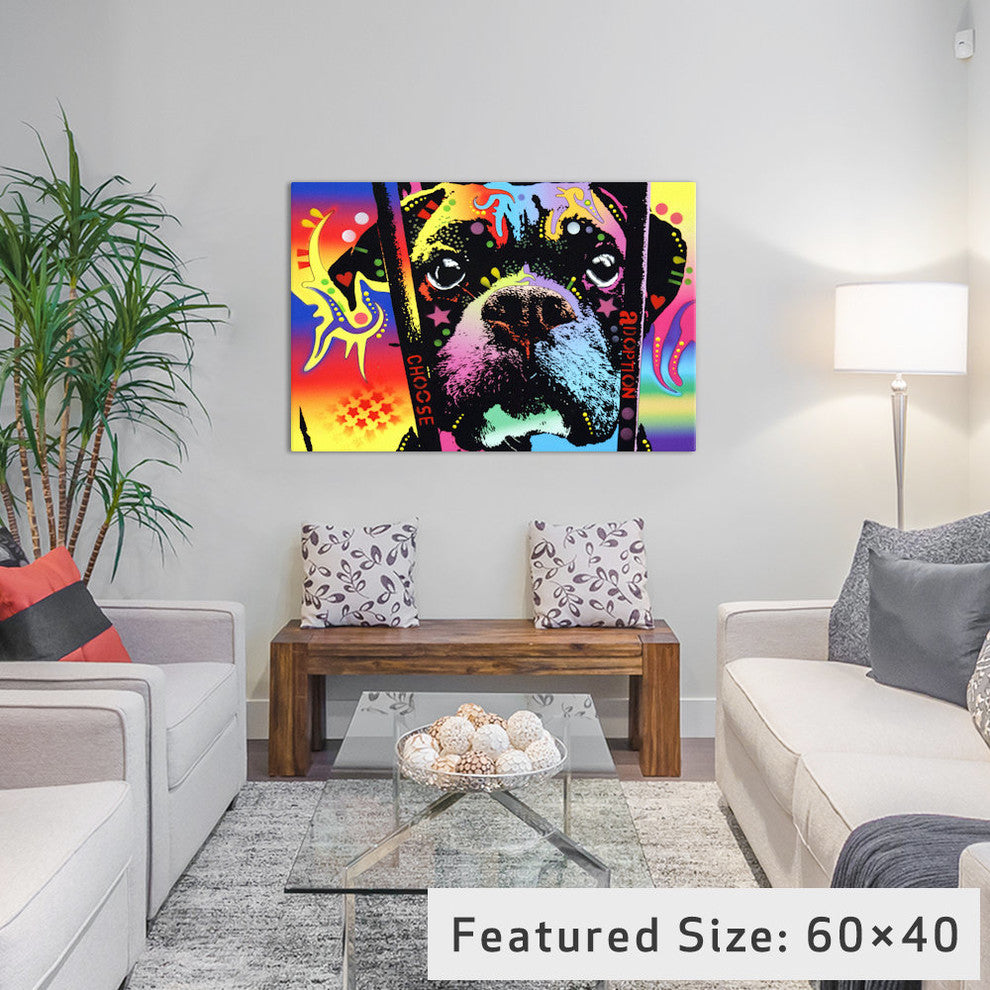 "Choose Adoption Boxer" by Dean Russo, 40x26x1.5"