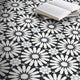 8"x8" Alhambra Handmade Cement Tile, Black-White-Gray, Set of 12