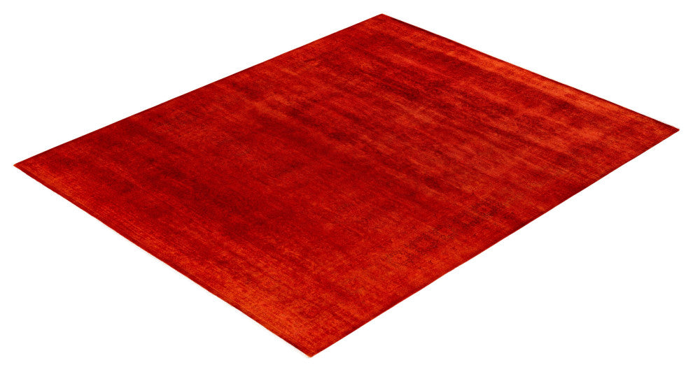 Overdyed One-of-a-Kind Hand-Knotted Area Rug Orange, 8' 2" x 10' 1"