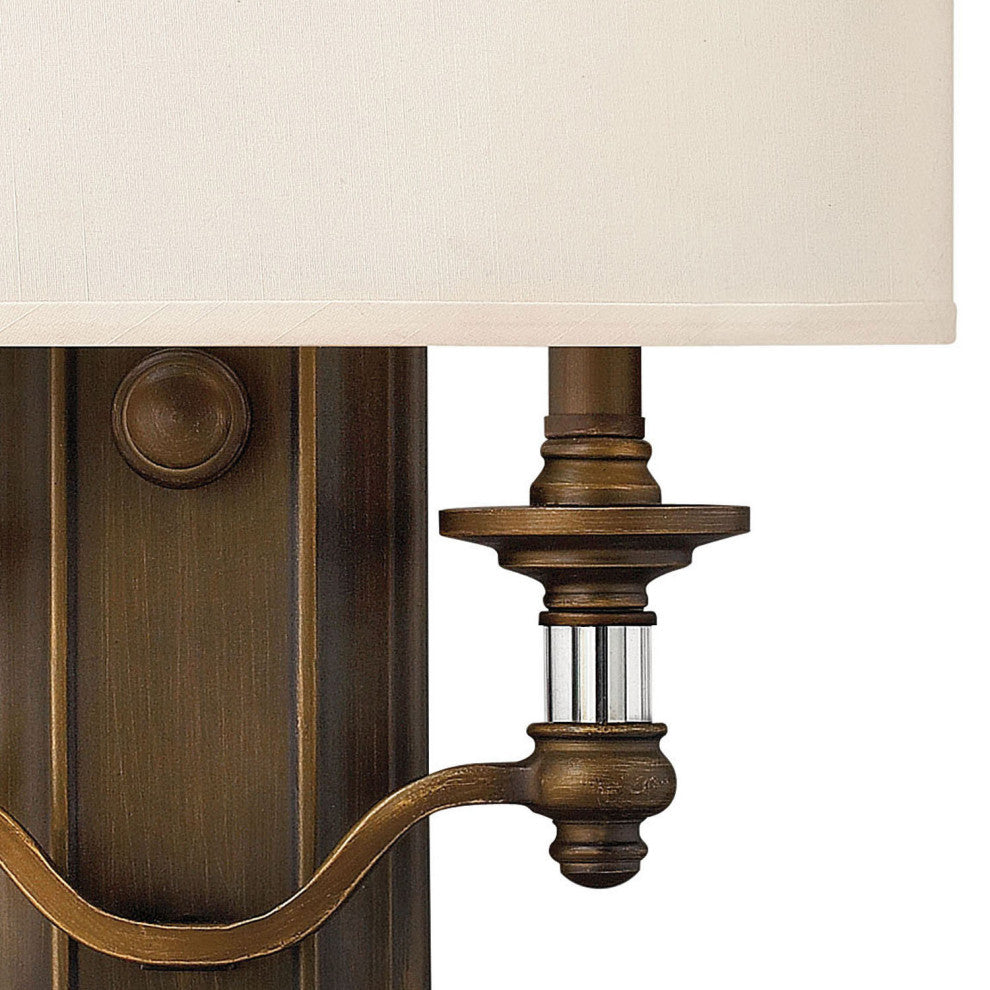 Hinkley Sussex Medium Two Light Sconce, English Bronze