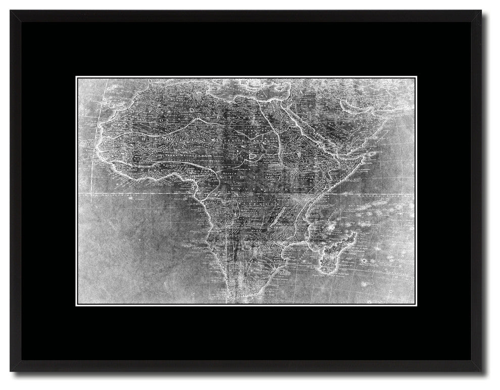 Africa Mapmaker Vintage Monochrome Map Canvas, 16"x21"