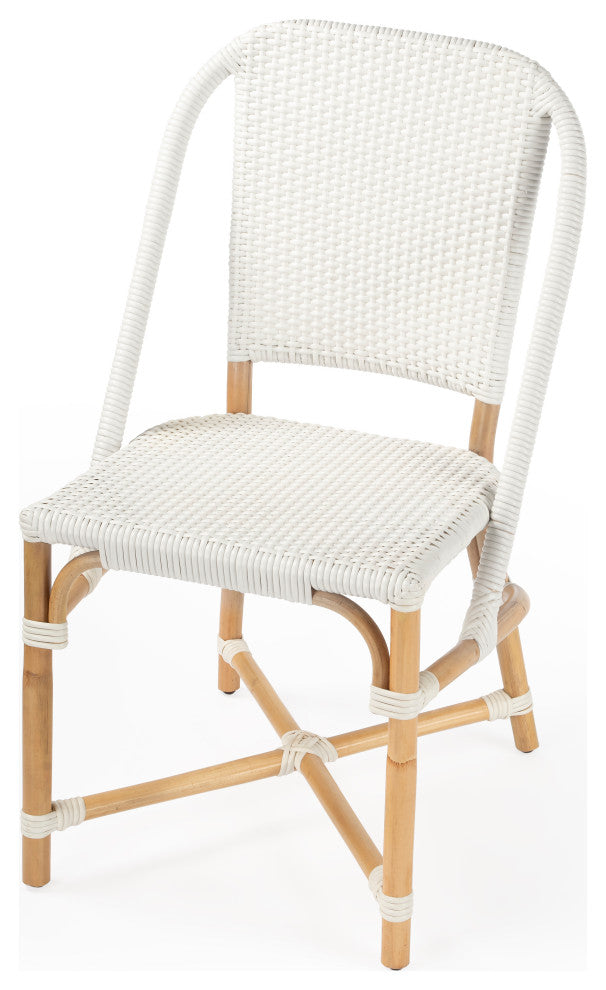 Tenor White and Black Rattan Side Chair