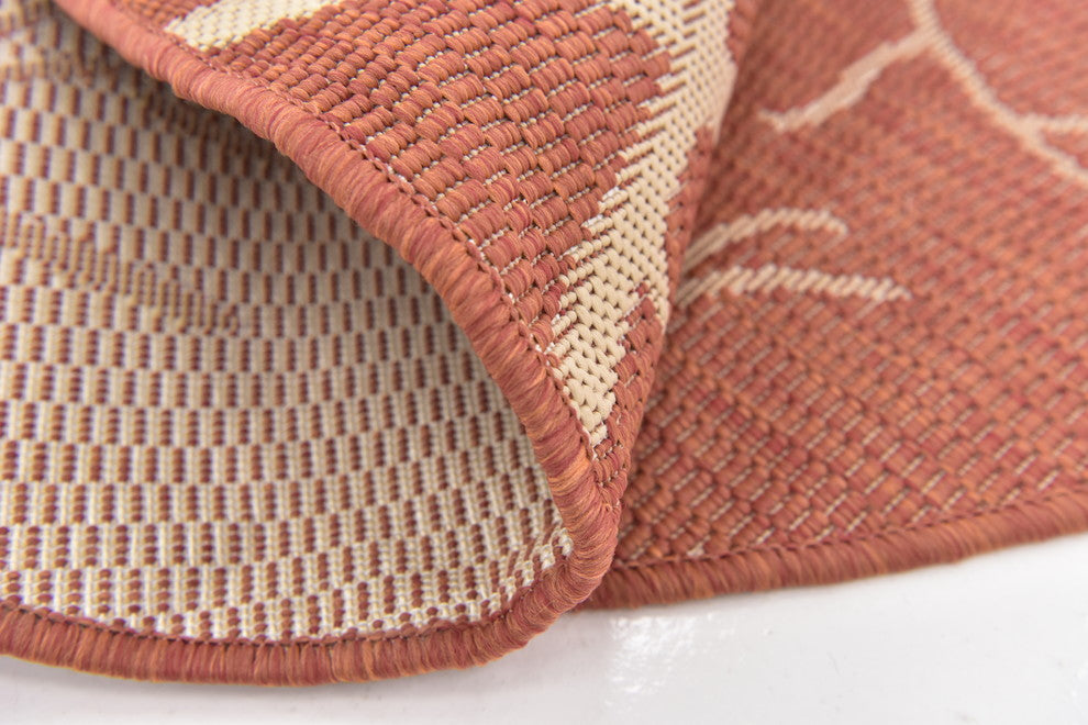 Unique Loom Terracotta Branch Outdoor 6' Round Rug