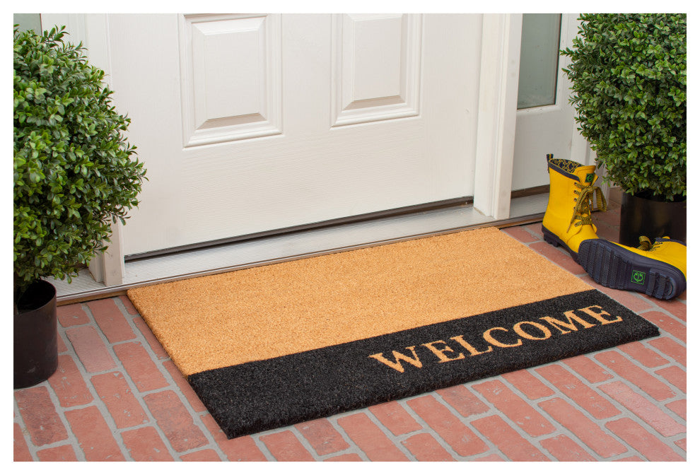 Calloway Mills Welcome Black Stripe Doormat, 36"x72"