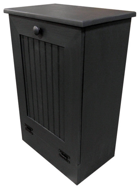 Wooden Trash Bin, Black