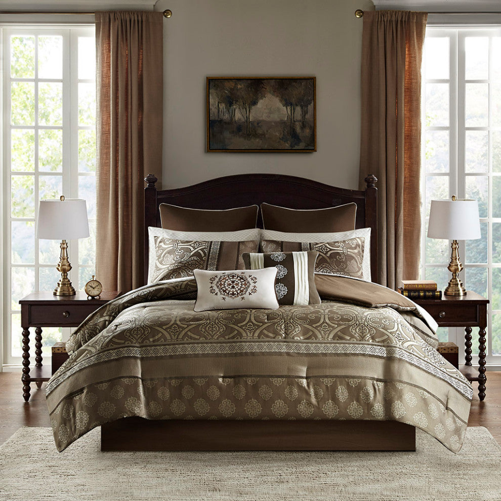 Madison Park Essentials Zara 16 Piece Jacquard Comforter Set