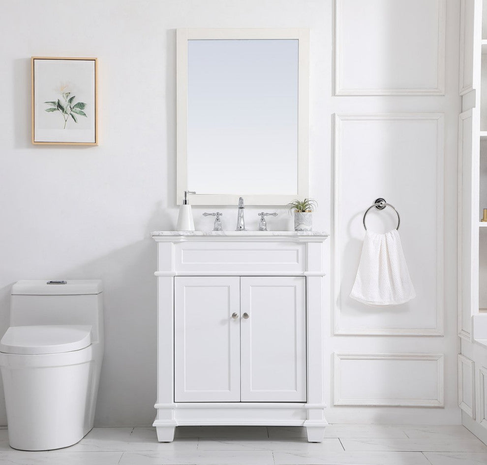 Weston Single Bathroom Vanity Set, White, 30