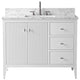 Vanity Art Freestanding Vanity, White, 42", Single Sink, Brushed Nickel